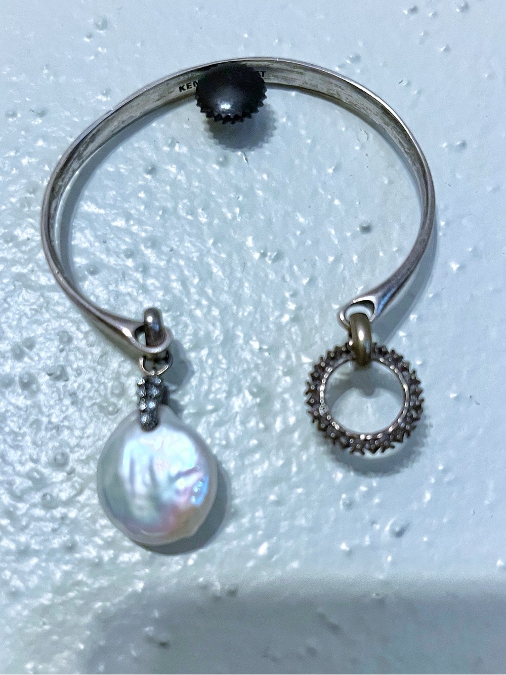 Kendra Scott Modular Bracelet & Crystal Eternity + Freshwater Pearl Charm EUC - Picture 9 of 10